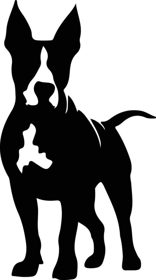 Miniature Bull Terrier    black silhouette vector