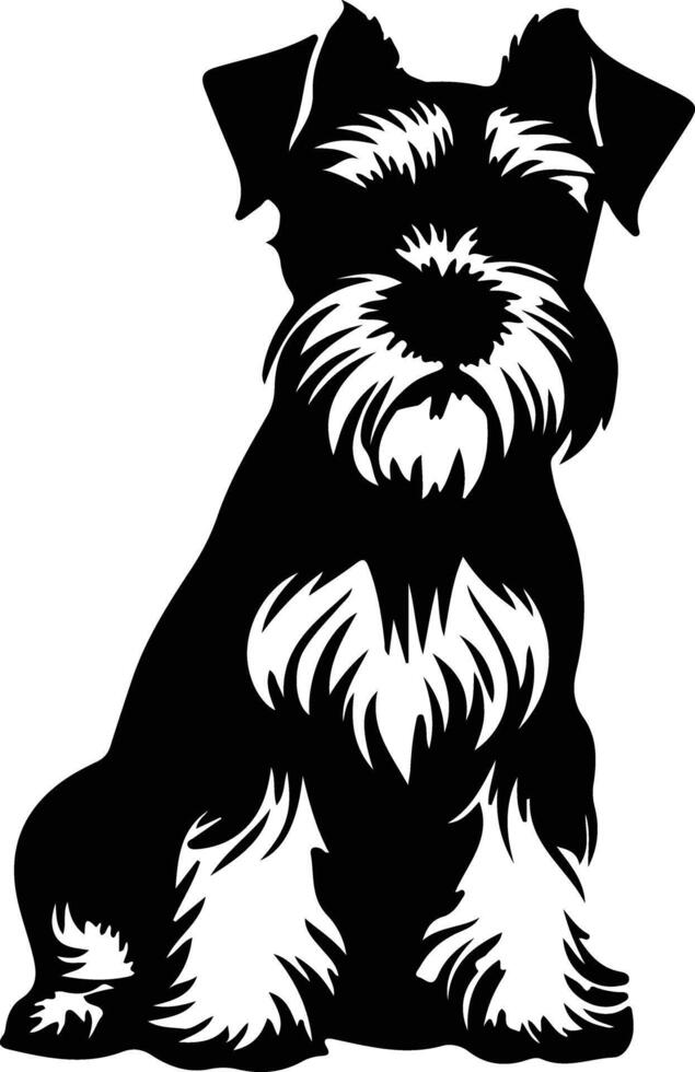 Miniature Schnauzer   black silhouette vector