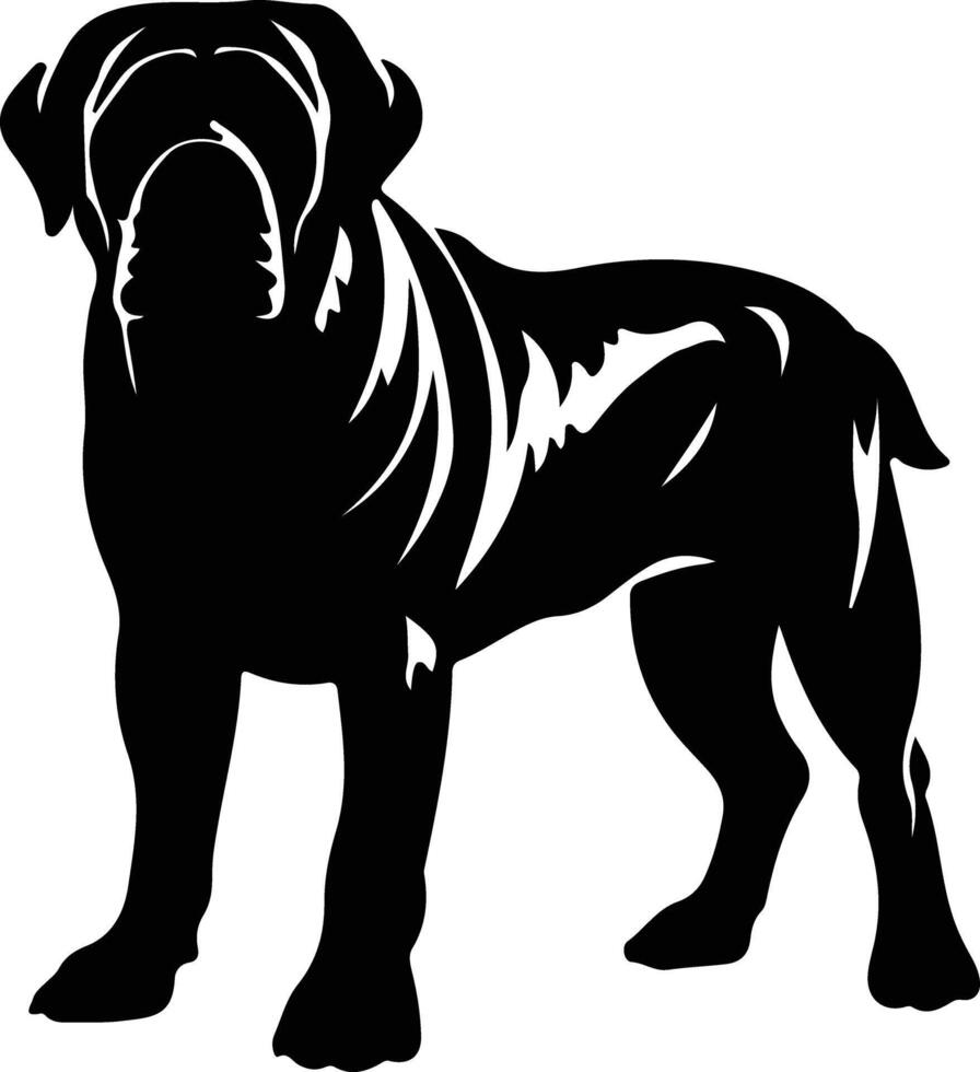 Neapolitan Mastiff    black silhouette vector