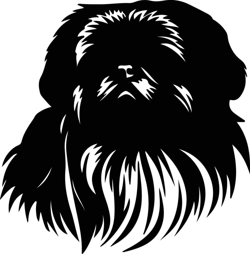 pekinés negro silueta vector