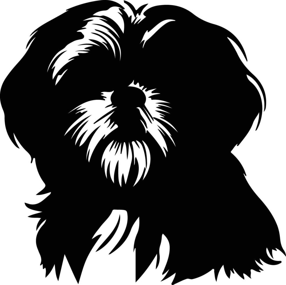 shih tzu negro silueta vector