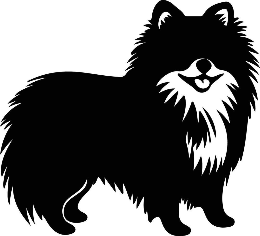 pomeranio negro silueta vector