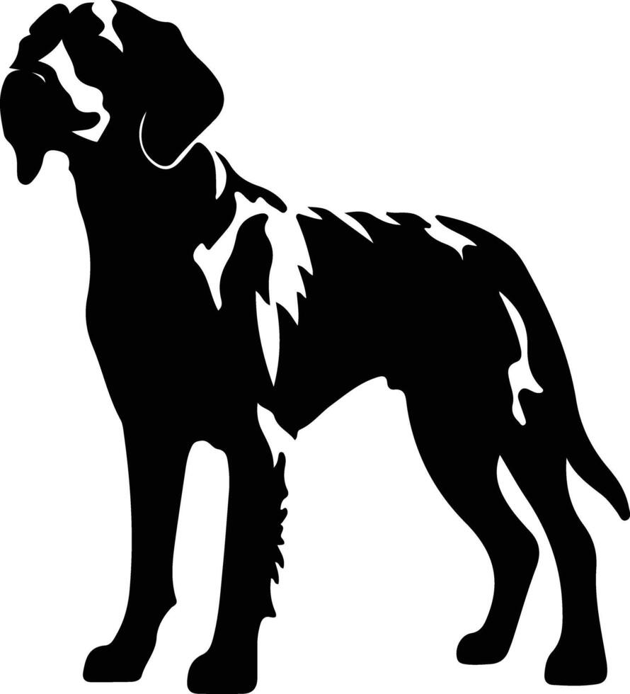 Small Munsterlander Pointer    black silhouette vector