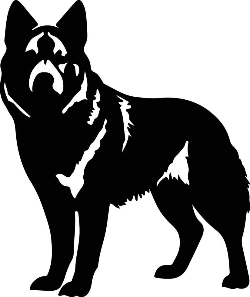 Akita black silhouette vector
