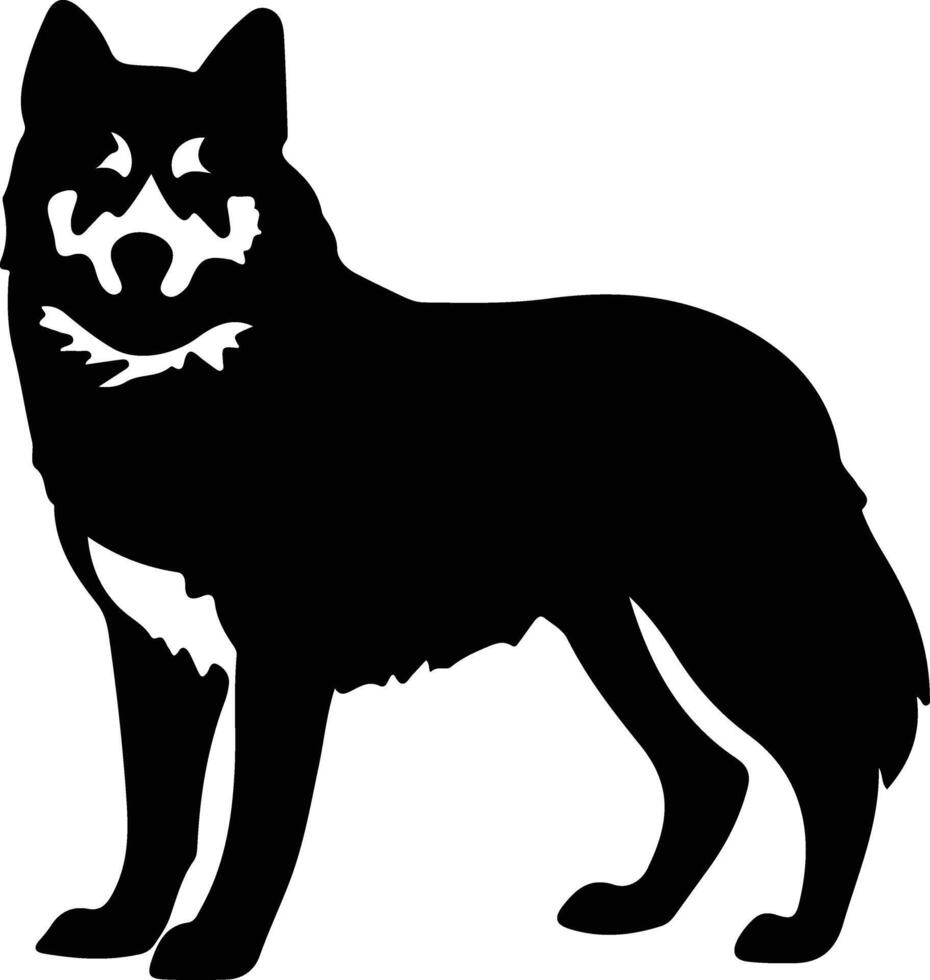 Akita  black silhouette vector
