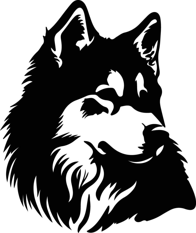 Alaskan Malamute  black silhouette vector