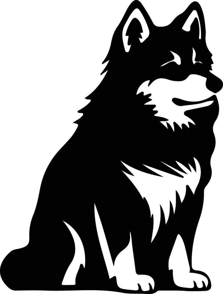 Alaskan Malamute  black silhouette vector