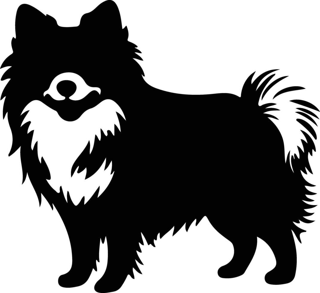 American Eskimo Dog black silhouette vector