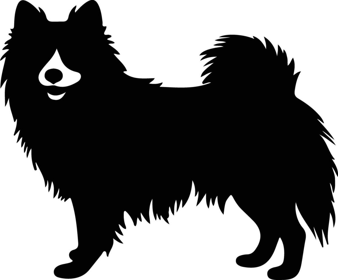 American Eskimo Dog    black silhouette vector