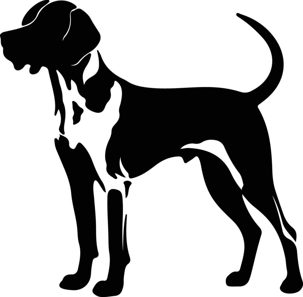 americano Foxhound negro silueta vector