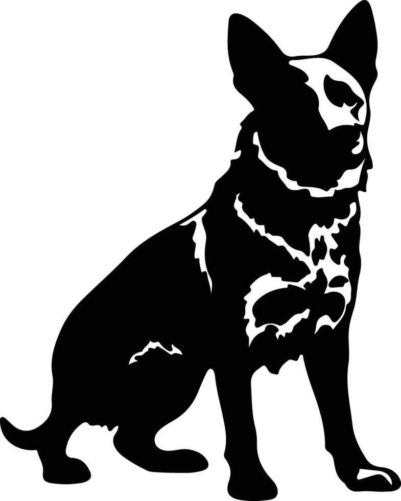 Australian Cattle Dog   black silhouette vector