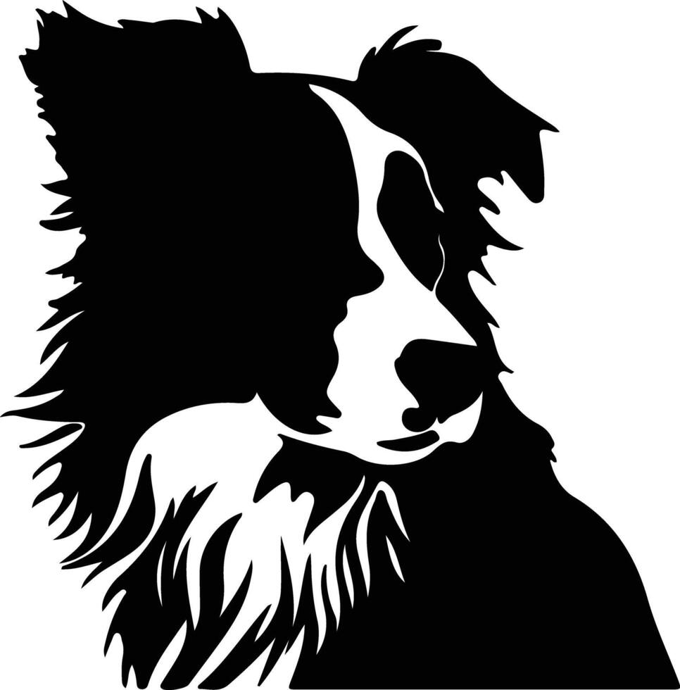 frontera collie negro silueta vector