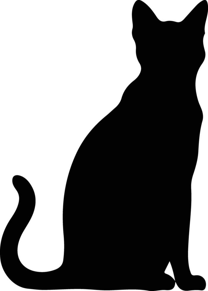 Colorpoint Shorthair Cat  black silhouette vector