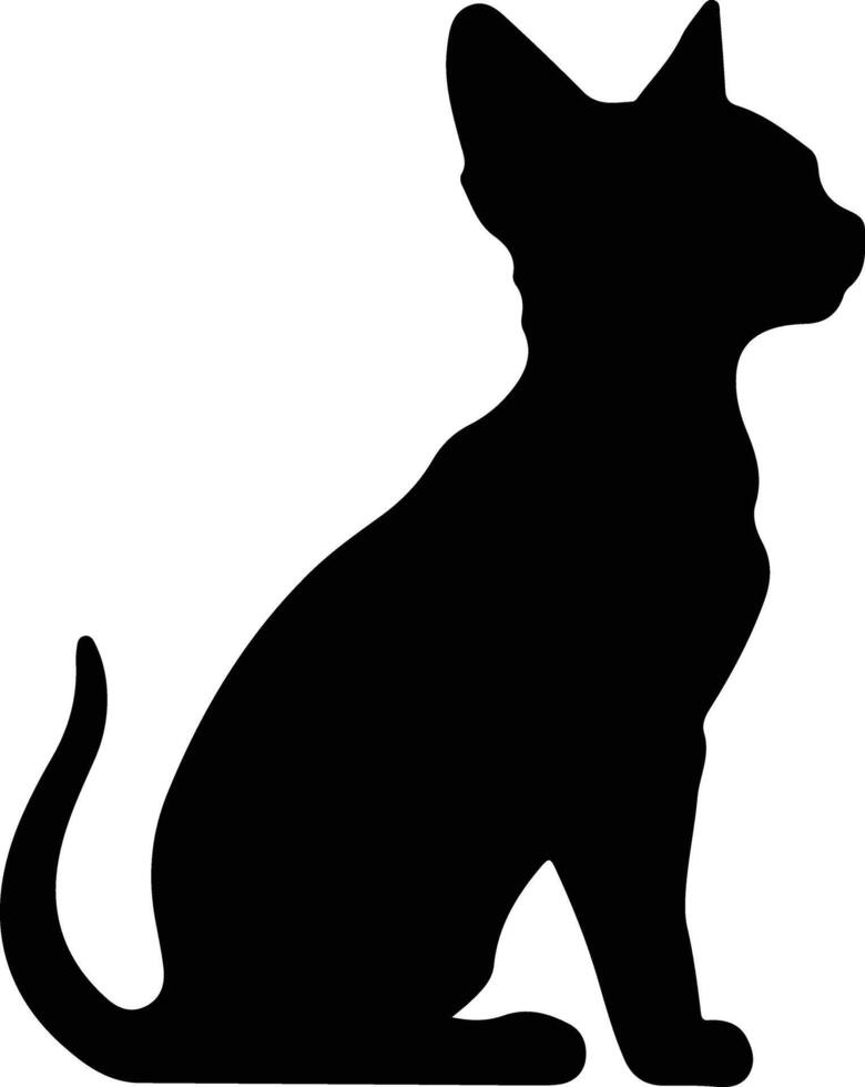 Devon Rex Cat  black silhouette vector