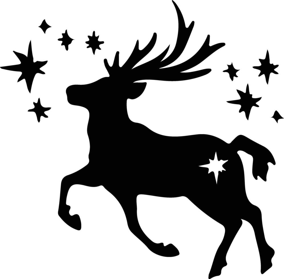 Comet one of Santas reindeer  black silhouette vector