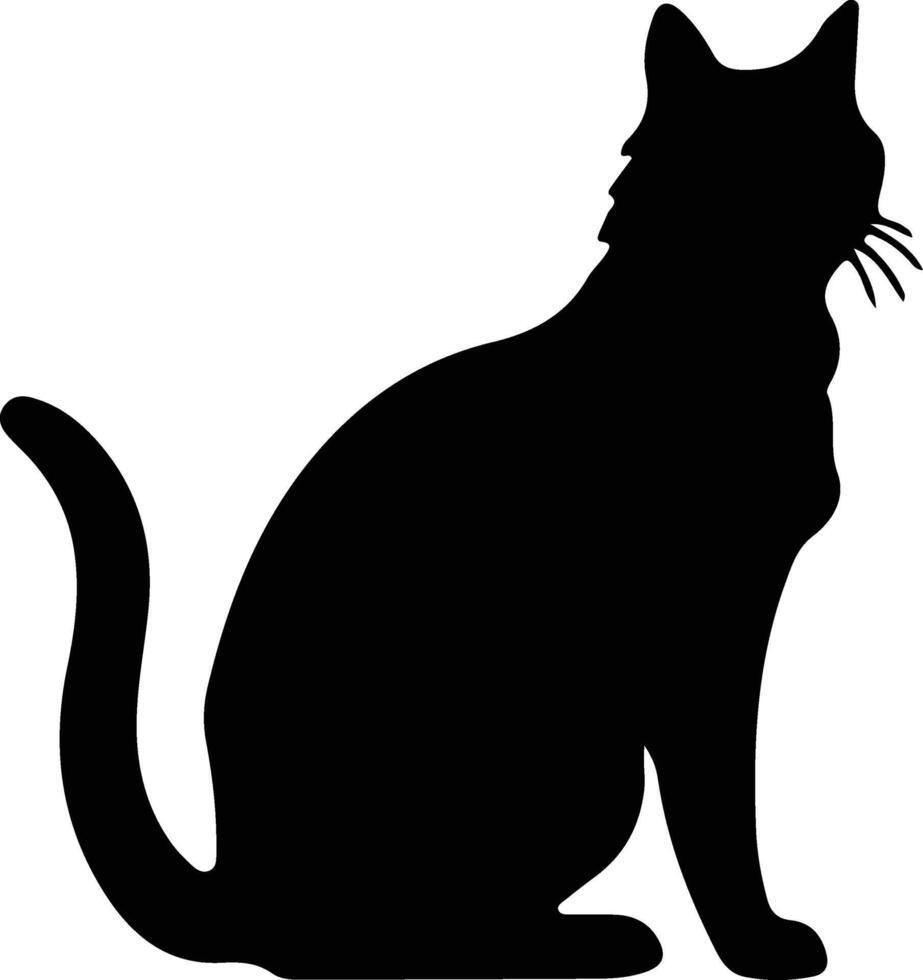 German Rex Cat  black silhouette vector