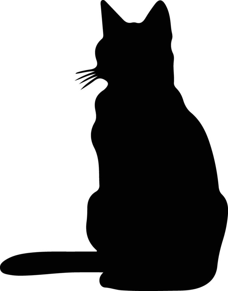 Havana Brown Cat  silhouette portrait vector