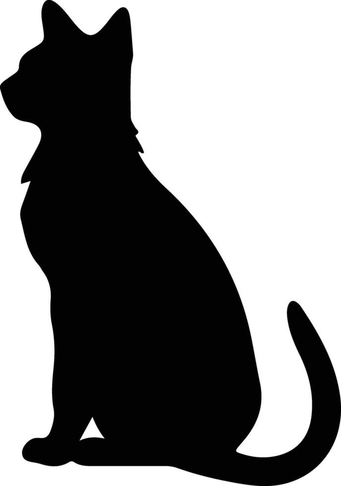 Havana Brown Cat  silhouette portrait vector