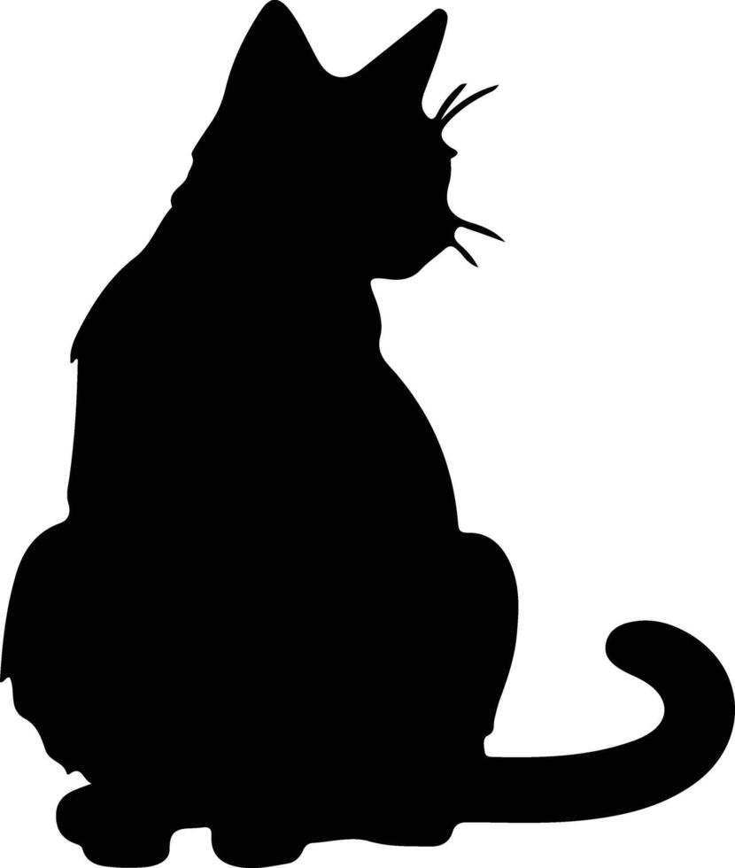 Havana Brown Cat  black silhouette vector