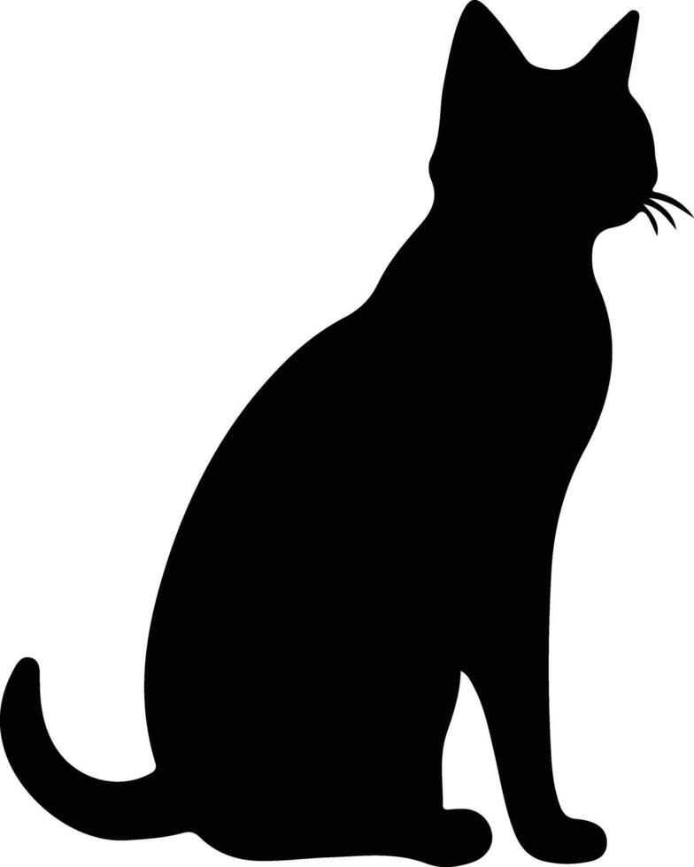 Pixiebob Cat  black silhouette vector