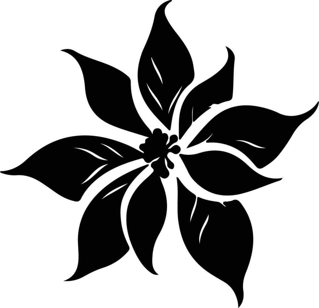 Poinsettia black silhouette vector