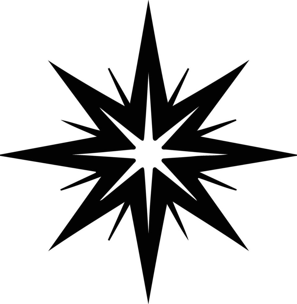 North Star  black silhouette vector