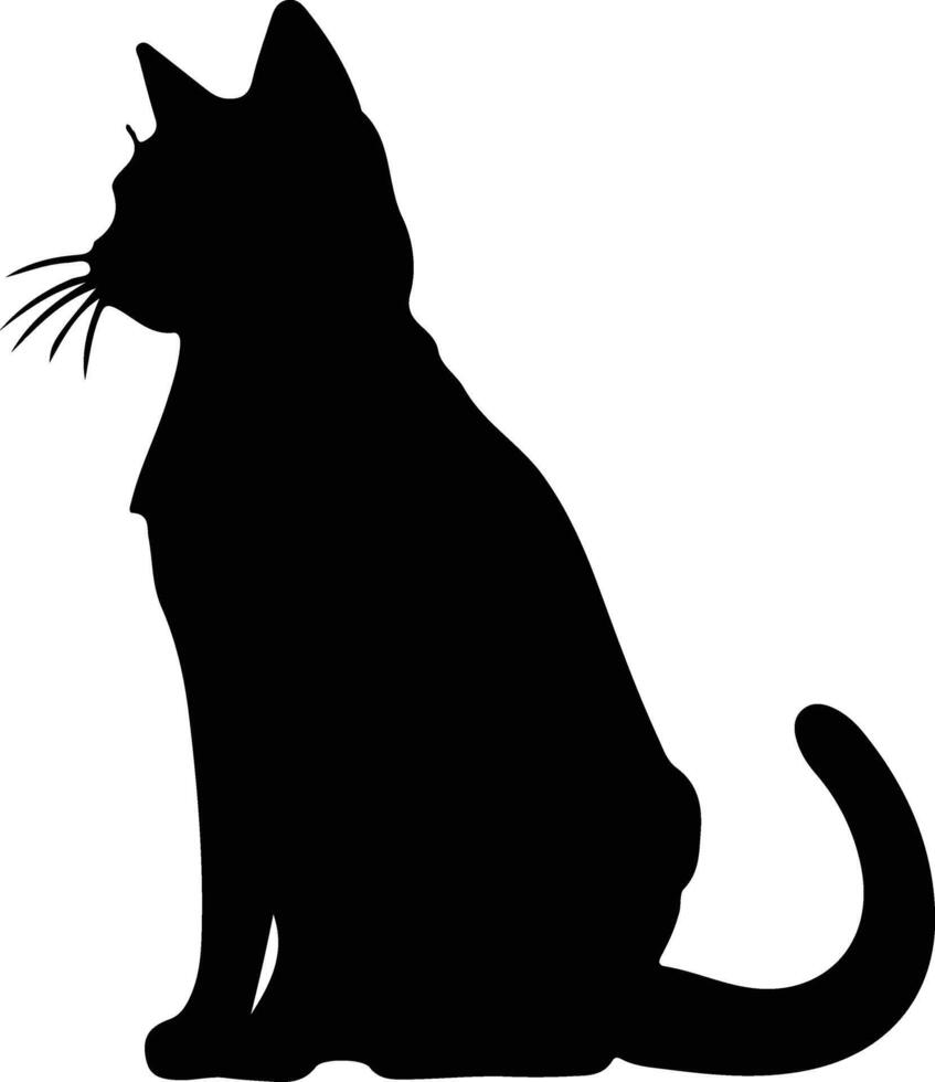 Pixiebob Cat  black silhouette vector