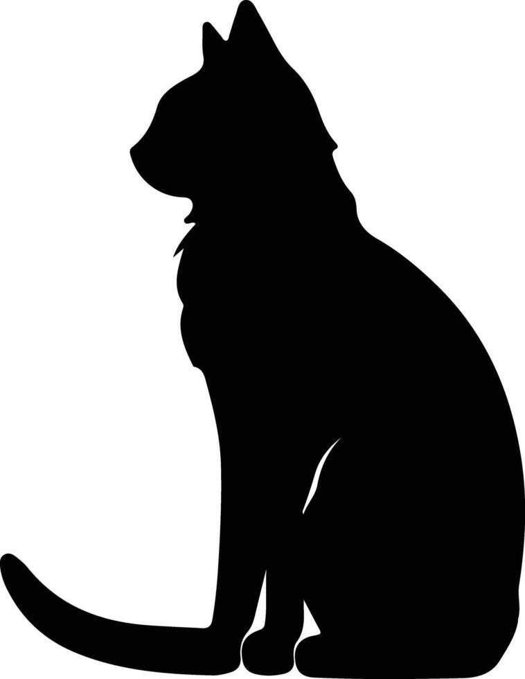 Singapura Cat  black silhouette vector