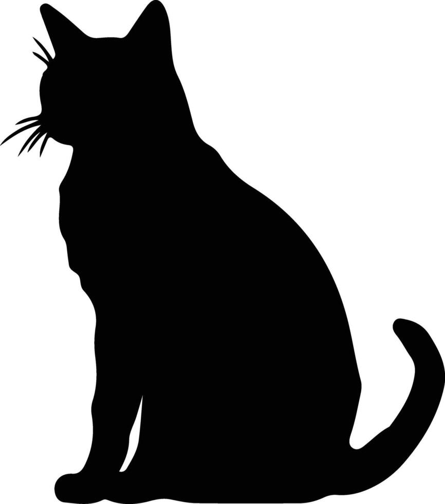 ussuri gato negro silueta vector