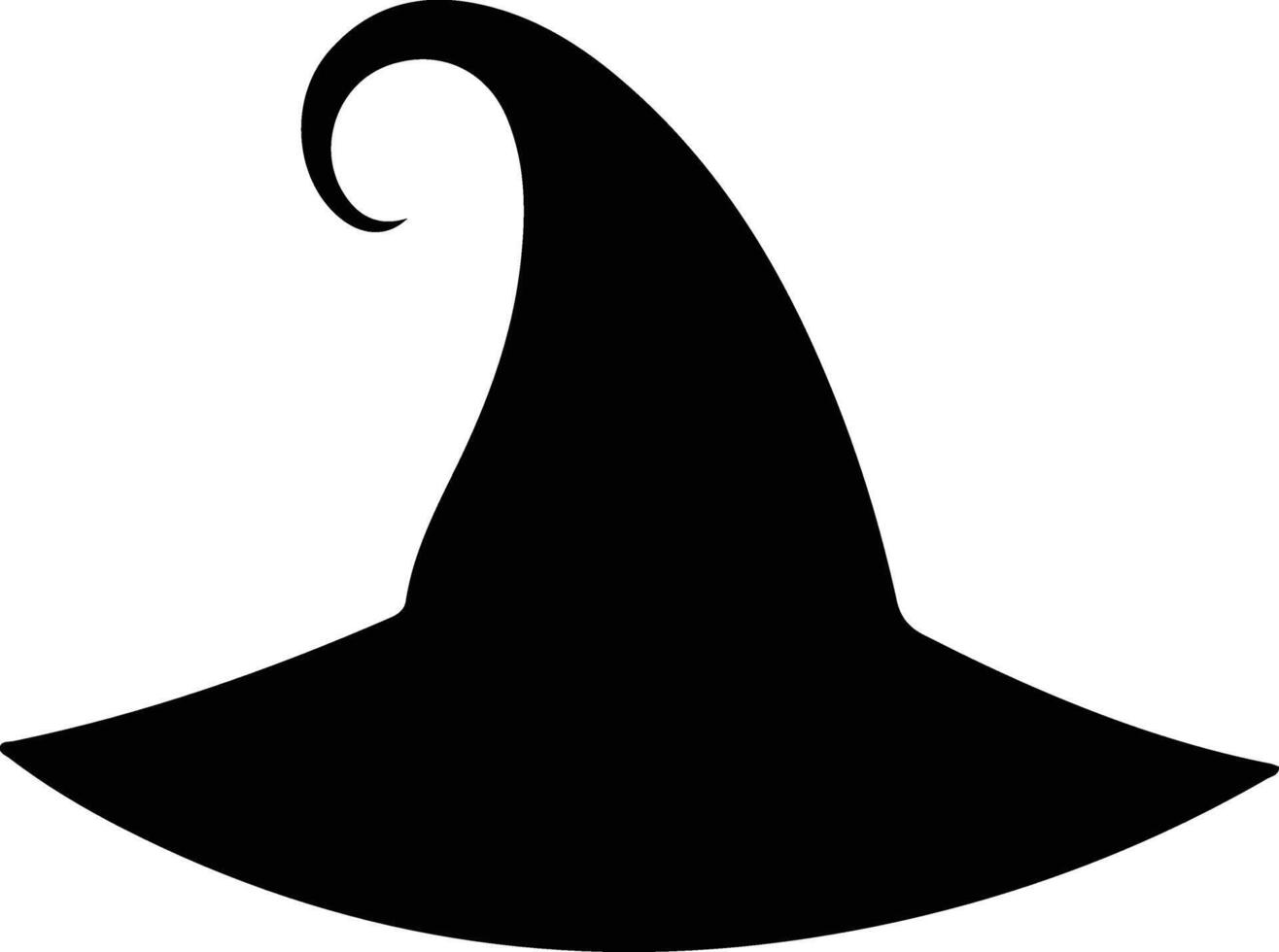 Witchs hat  black silhouette vector