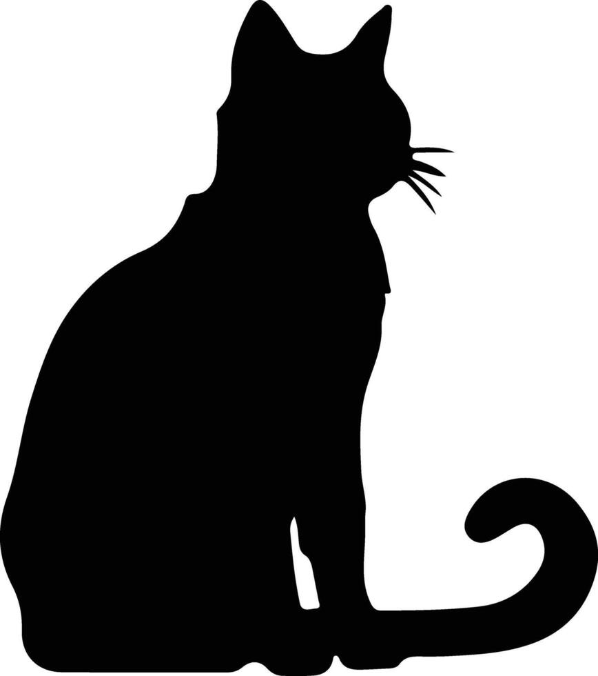 americano cabello corto gato negro silueta vector