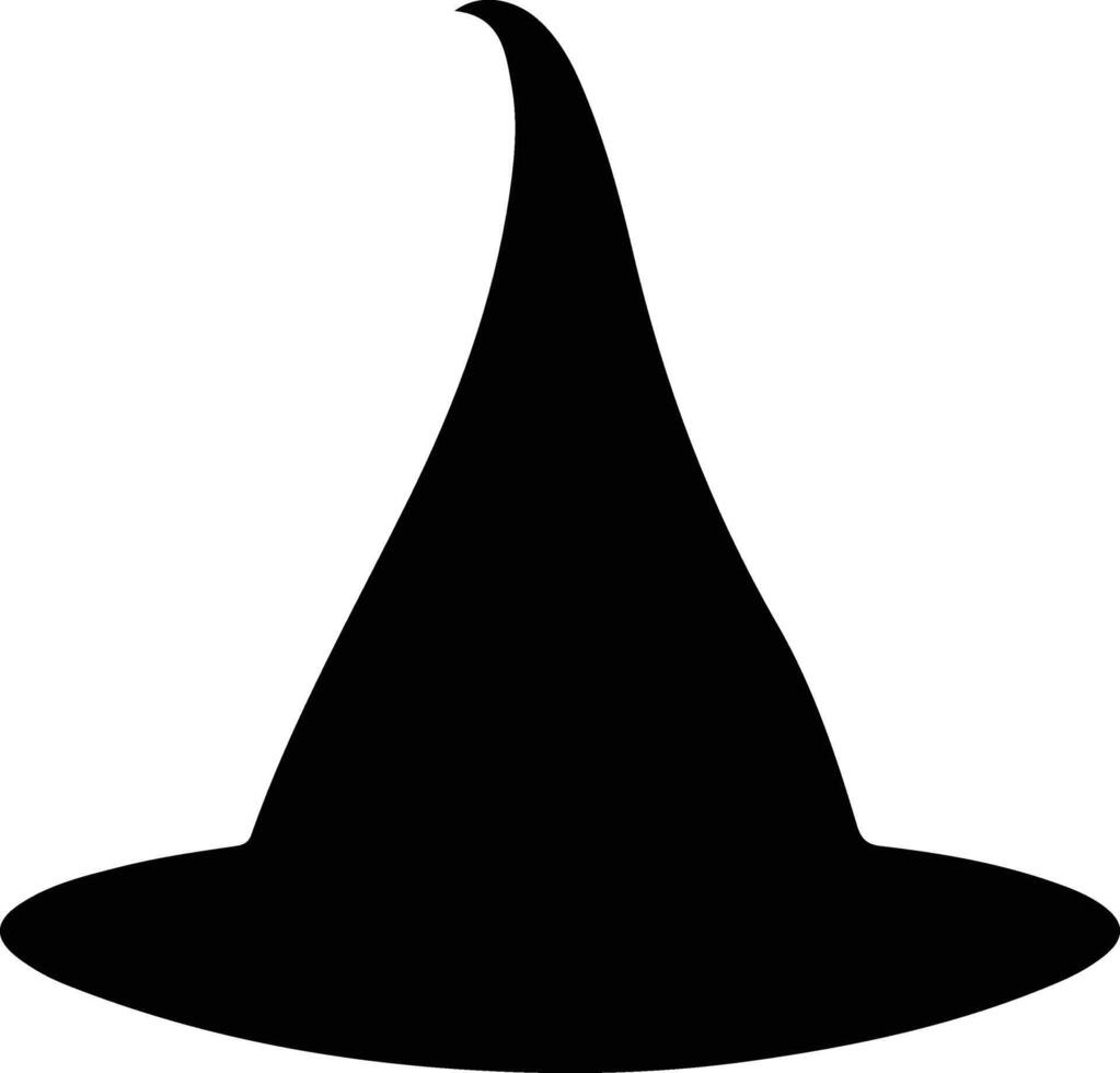 Witchs hat  black silhouette vector