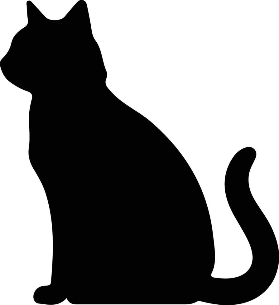 Chartreux Cat  black silhouette vector