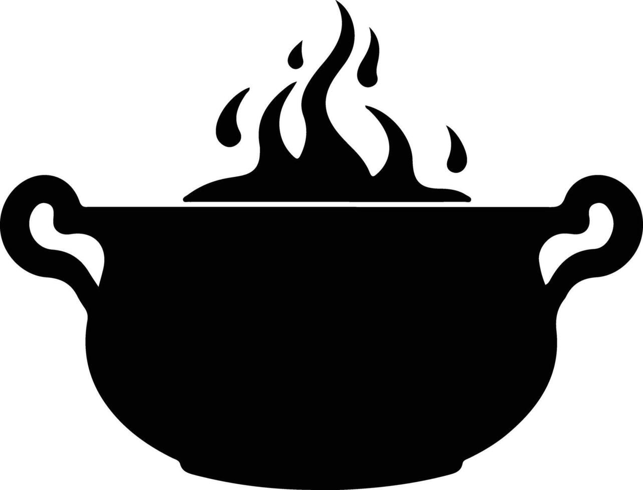 Cauldron  black silhouette vector