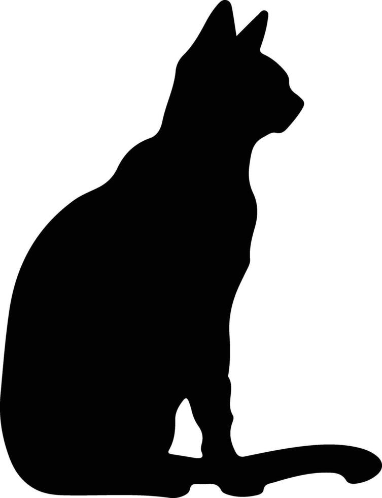 California Spangled Cat  black silhouette vector