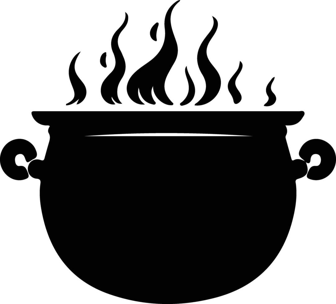 Cauldron  black silhouette vector