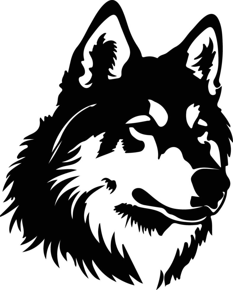 Alaskan Malamute  black silhouette vector