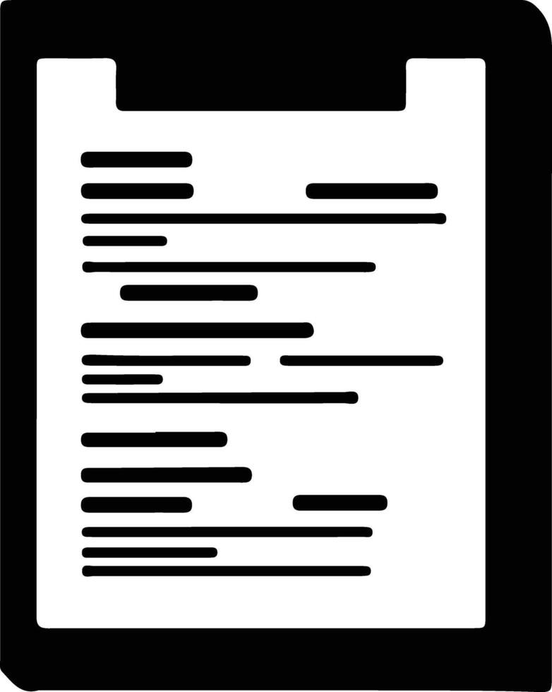 Document icon  black silhouette vector