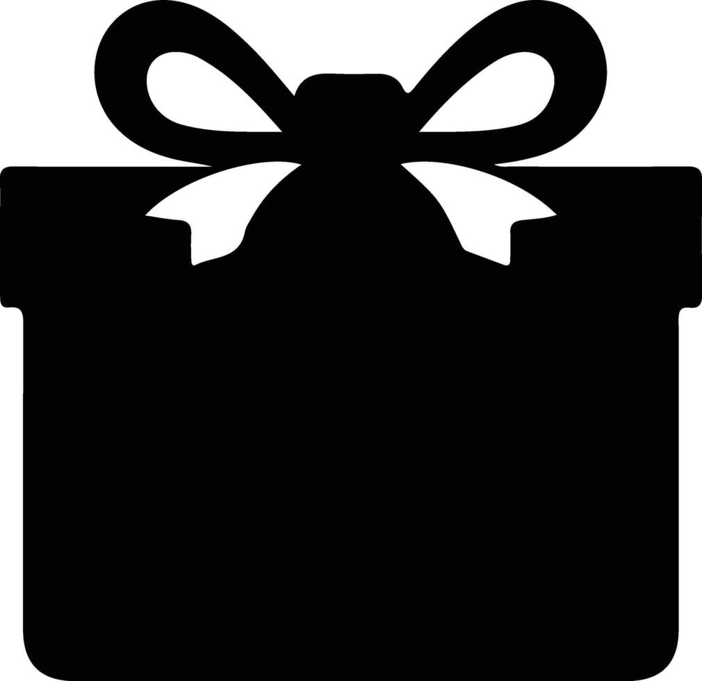 Gift icon  black silhouette vector