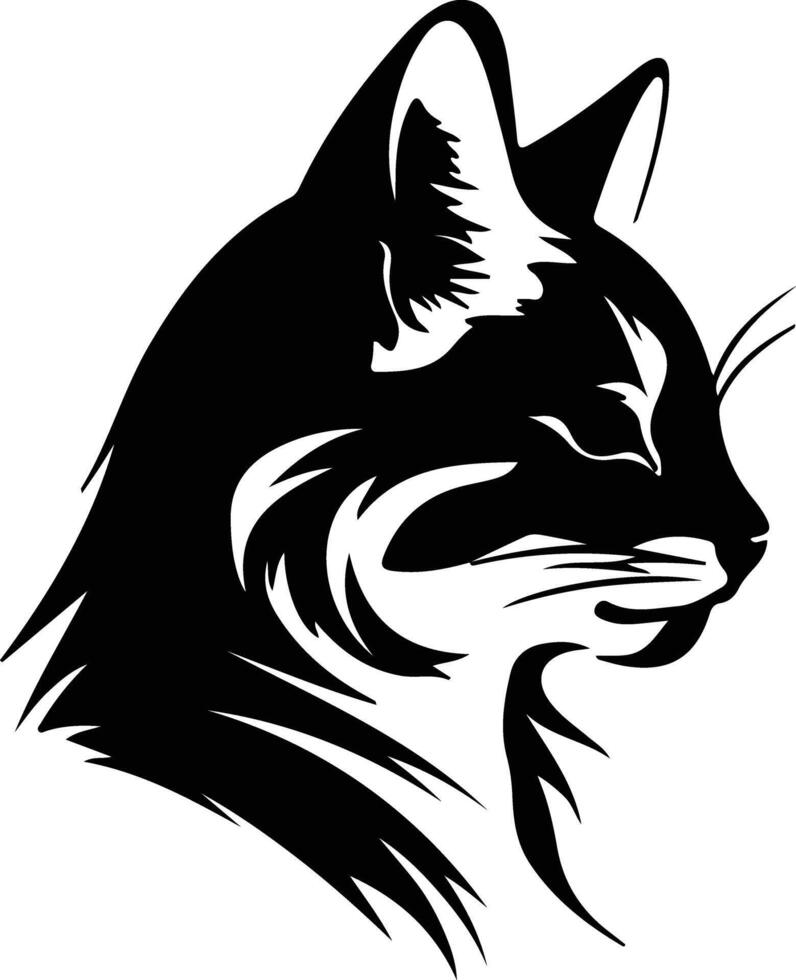 Sand Cat  silhouette portrait vector