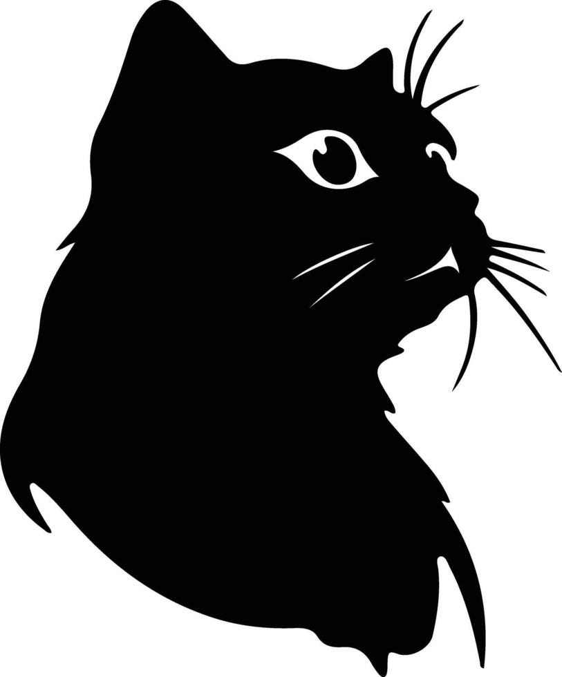 Scottish Fold Cat  silhouette portrait vector