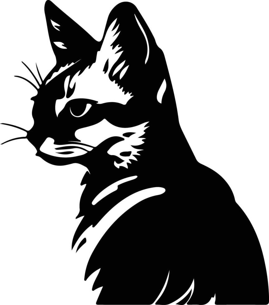 Sand Cat  silhouette portrait vector