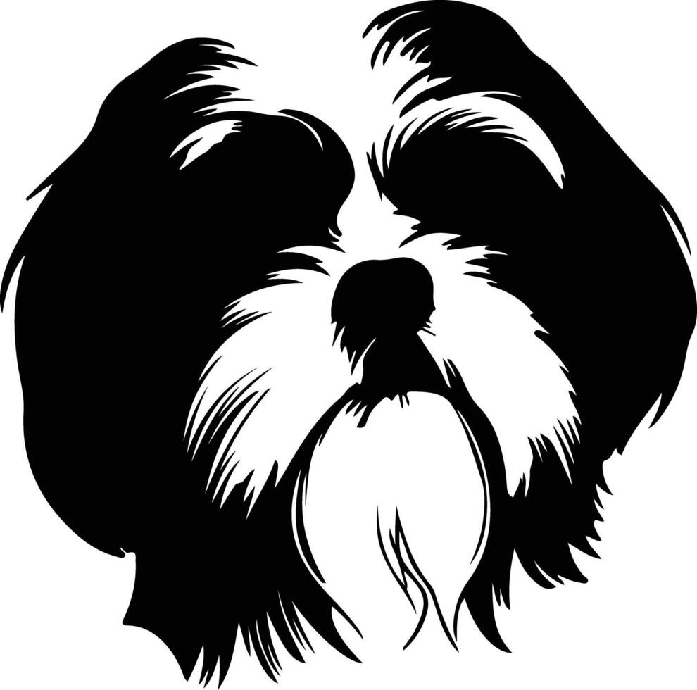 shih tzu silueta retrato vector