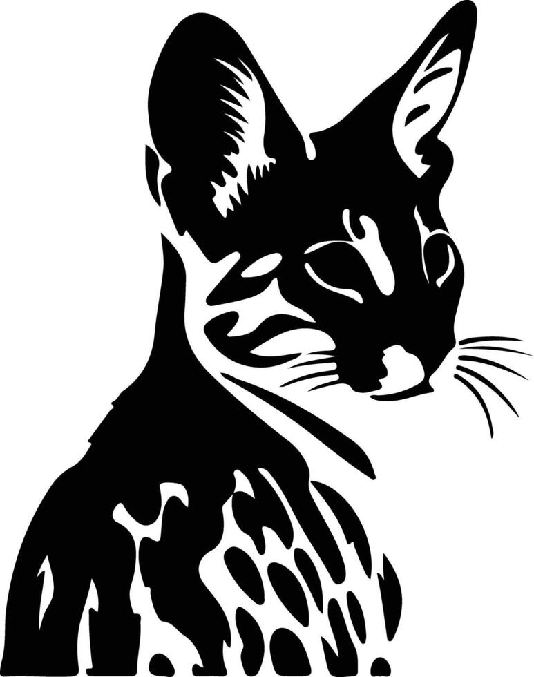 Savannah Cat  silhouette portrait vector