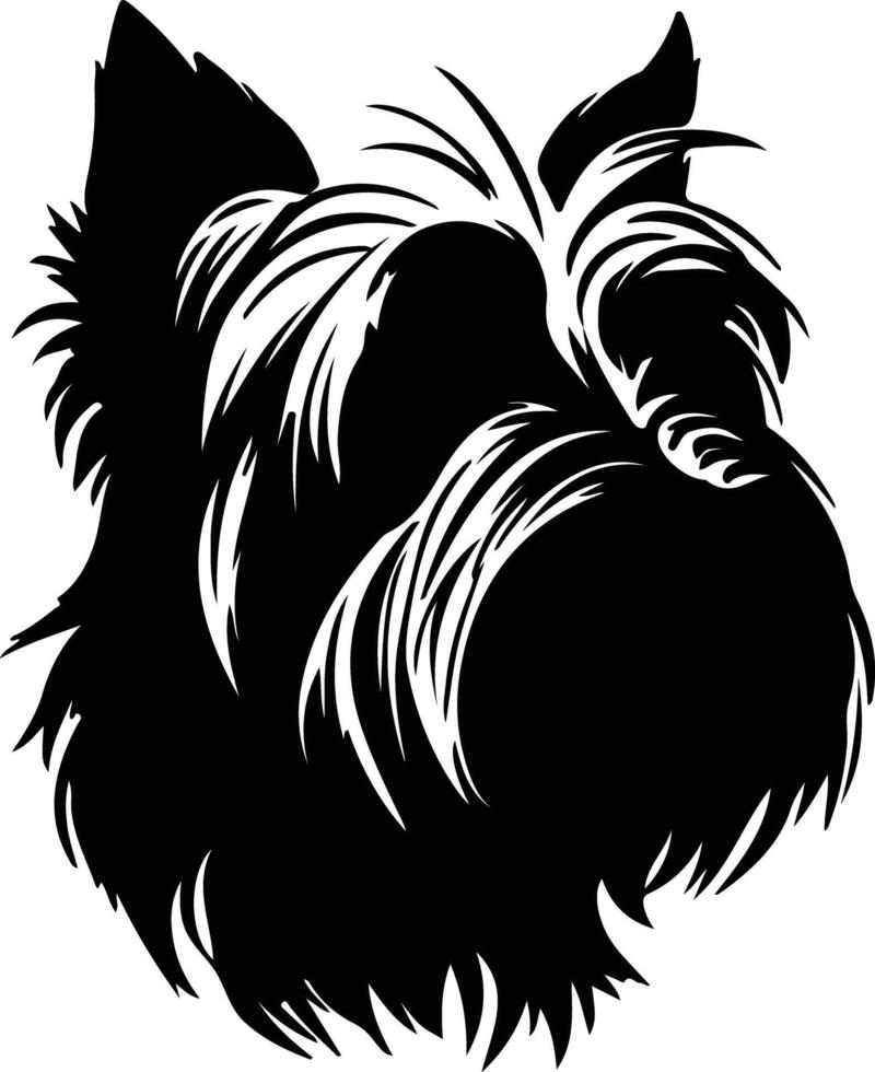 Skye Terrier  silhouette portrait vector