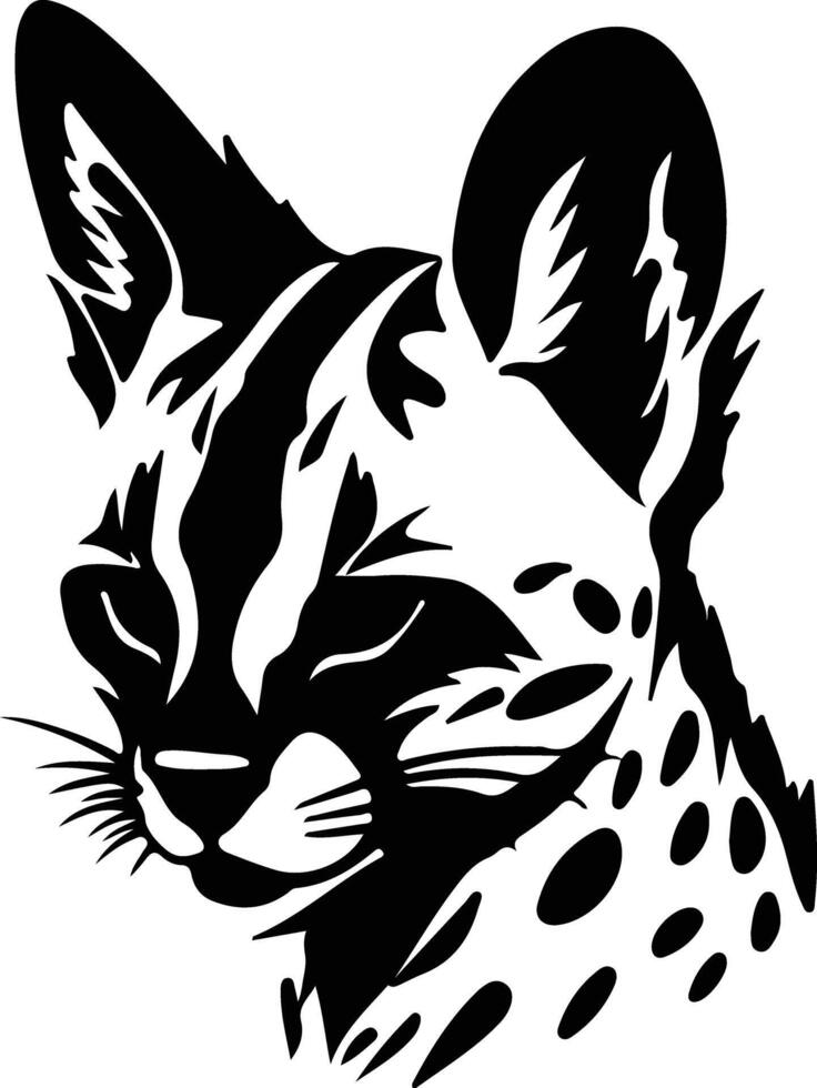 Serval  silhouette portrait vector