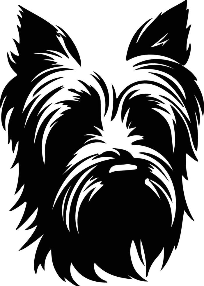 skye terrier silueta retrato vector