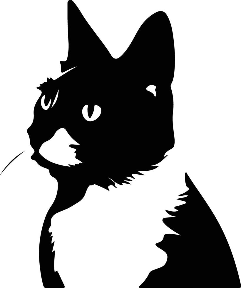 Snowshoe Cat  silhouette portrait vector