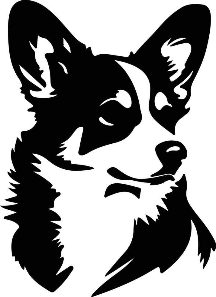 pembroke galés corgi silueta retrato vector