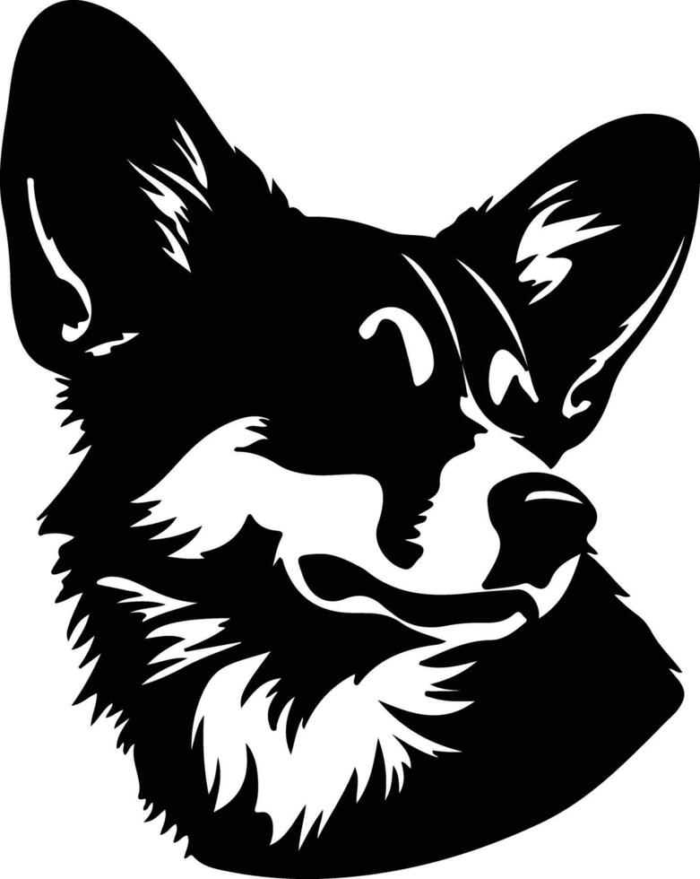 Pembroke Welsh Corgi  silhouette portrait vector